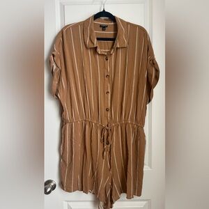 Torrid Brown Striped Romper